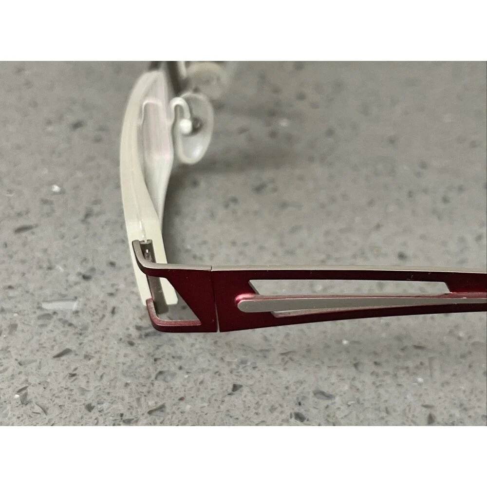 Caravaggio Half Rim Eyeglasses Frames ONLY 48-18-135 Red Metal BUR HE02